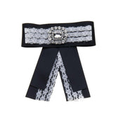 Schleife - Uni mit Spitzenstoff-Strass - Fox by Ren